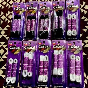 3/$20.  Black & White Casual Shoelace Bundle